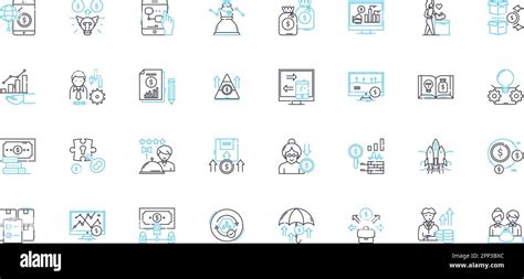 Capital Allocation Linear Icons Set Efficiency Budgeting Analysis