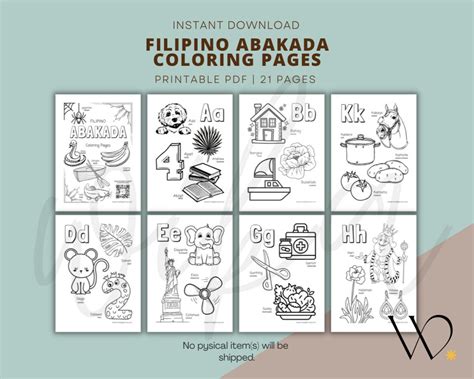 Filipino Abakada Coloring Pages Printable Pdf Filipino Etsy The Best