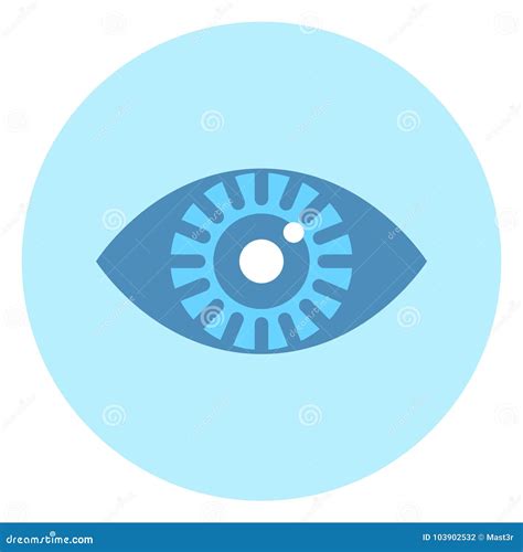 Icono Del Ojo Humano En Fondo Redondo Azul Ilustración del Vector