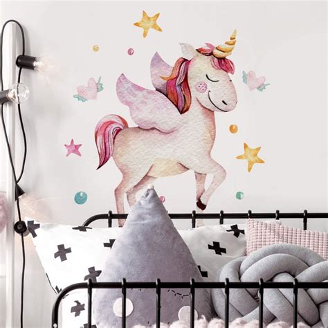 Wandtattoo Kvilis Einhorn Mit Fl Geln Wall Art De