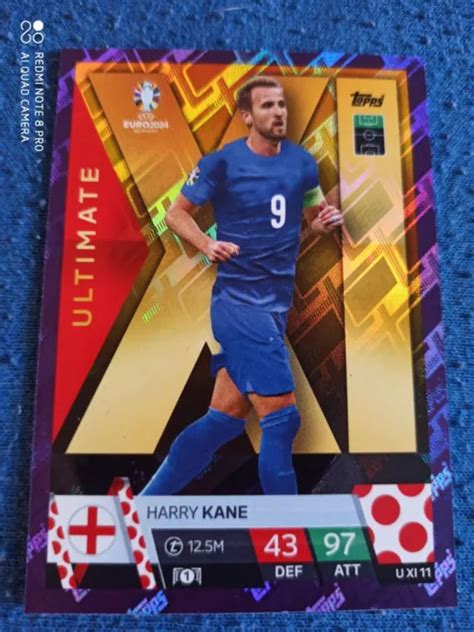 Match Attax Uefa Euro Harry Kane Viola Parallelo Finale