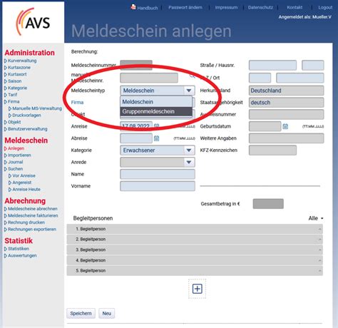 Avs Meldescheinsystem