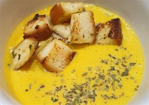 Resep Pumpkin Soup With Crouton Alias Garlic Bread Oleh Chicus Hasibuan