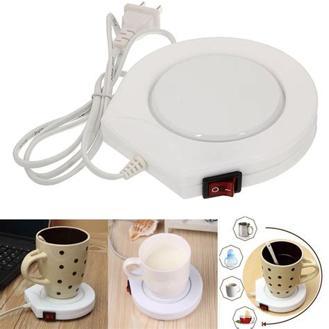 220v White Electric Powered Cup Warmer Heater Pad Coffee Tea Milk Mug