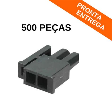 Kit 500 peças Conector Alojamento Micro Fit 2 vias 180 Graus Preto