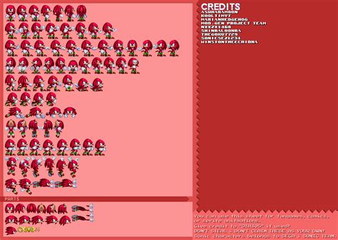 Modgen Classic Knuckles Custom Sprite Sheet By Oth305 On Deviantart