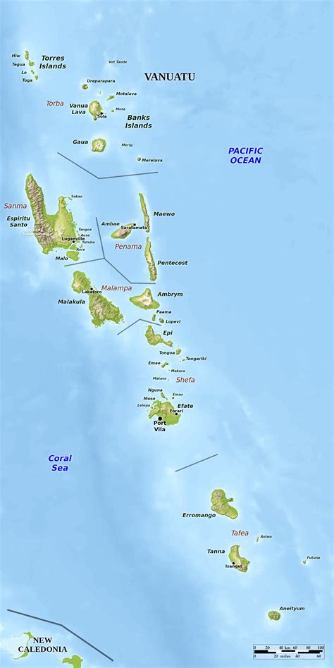 Blue Green Atlas Free Relief Map Of Vanuatu