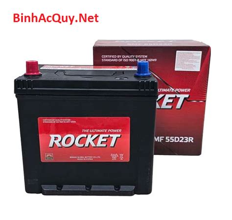 Bình ắc quy Rocket SMF 55D23R 12V 60AH BinhAcQuy Net