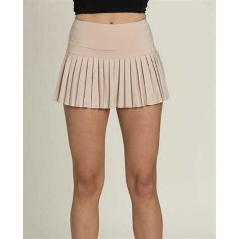 Gold Hinge Pleated Tennis Skirt Indigo