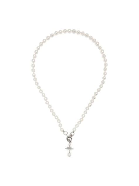 Vivienne Westwood Aleksa Orb Pearl Necklace Reversible