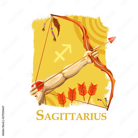 Creative Digital Illustration Of Astrological Sign Sagittarius Ninth