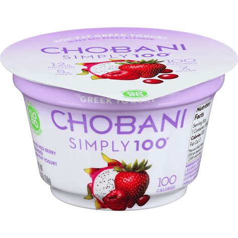 Chobani Simply 100 Yogurt Greek Non Fat Mixed Red Berry Blended