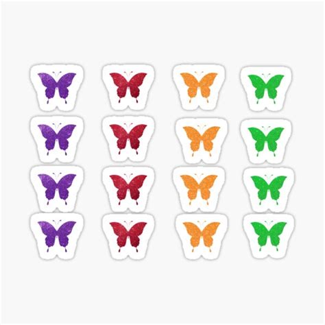 Bright Faux Glitter Butterflies Pack Sticker For Sale By Felicity K Redbubble