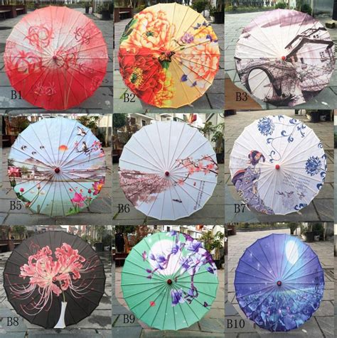 Womens Umbrella Parasol Chinese Style Umbrella Silk Dance Japanese