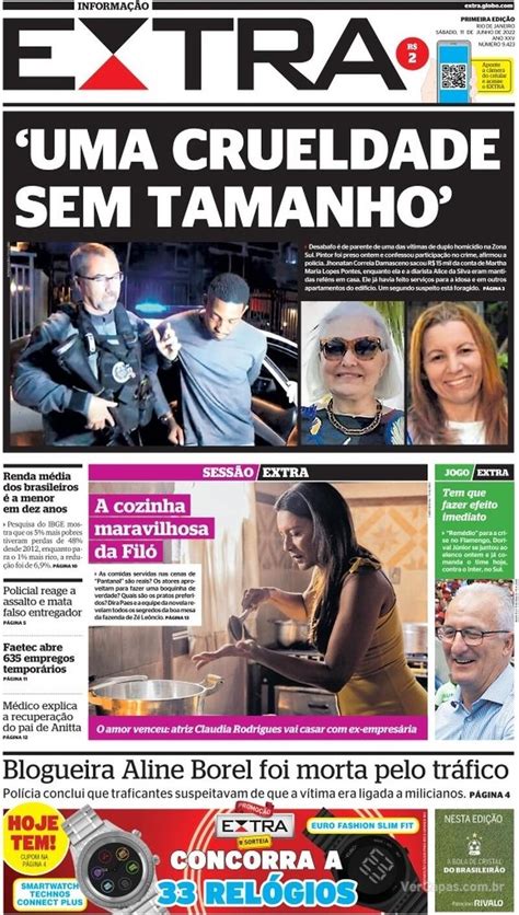 Capa Extra Edição Sábado 11 de Junho de 2022