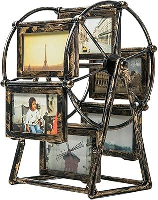 Rotating Ferris Wheel Picture Frame Desk Table Top Vintage Photo