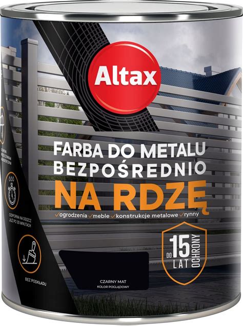 Farba Do Metalu Na Rdz Ml Czarny Mat Altax Erli Pl