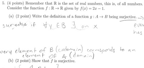 Solved 5 4 Points Remember That R Is The Set Of Real