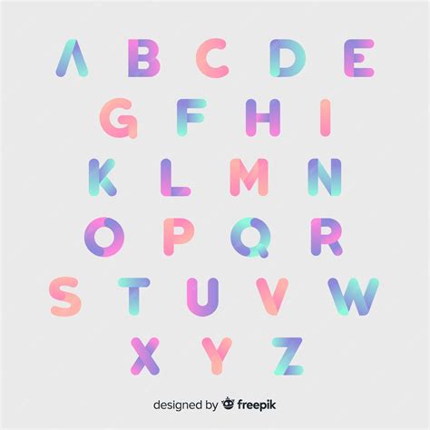 Free Vector Gradient Typography Alphabet Template