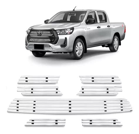 Sobre Grade Hilux 2022 Frontal Aço Inox Cromado Slim Gtnox