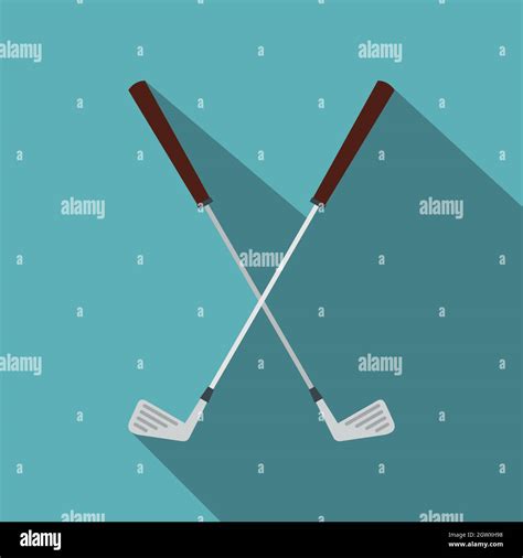 Crossed Golf Clubs Icon Flat Style Stock Vector Image Art Alamy