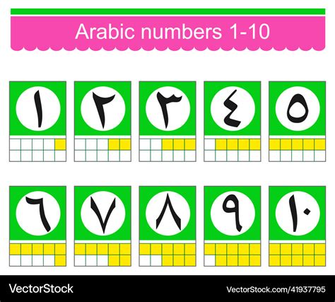 Arabic numbers 1-10 Royalty Free Vector Image - VectorStock