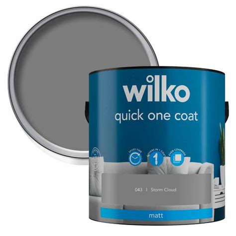 Wilko Quick One Coat Storm Cloud Matt Emulsion Paint L Wilko