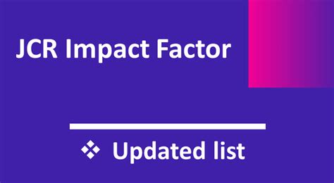 Journal Impact Factor List