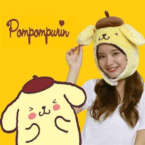 Sanrio Pompompurin Pom Pom Purin Fluffy Beanie Cap Soft Warm Winter