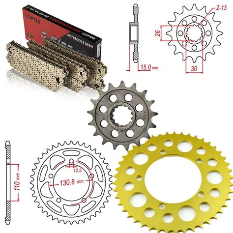 Motorcycle Front Rear Sprocket Chain Set 525 Kit For BMW S1000XR 2014