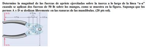 Solved Determine La Magnitud De Las Fuerzas De Apriete Chegg