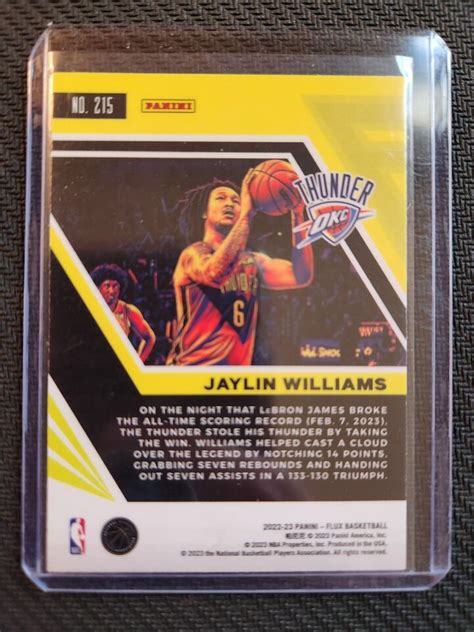 2022 23 Panini Flux Rookies 215 Jaylin Williams RC EBay