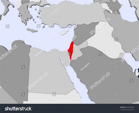 Israel Red On Political Map Transparent Stock Illustration 784249645 | Shutterstock