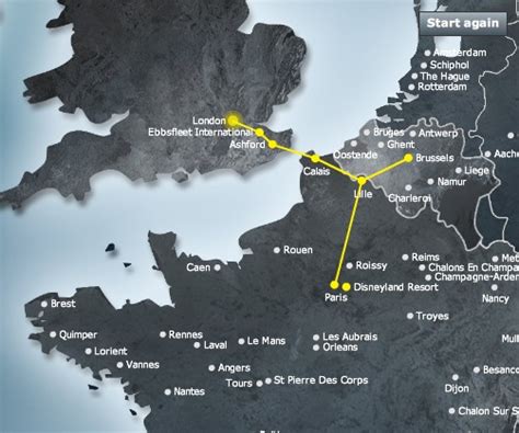 Eurostar train rail maps