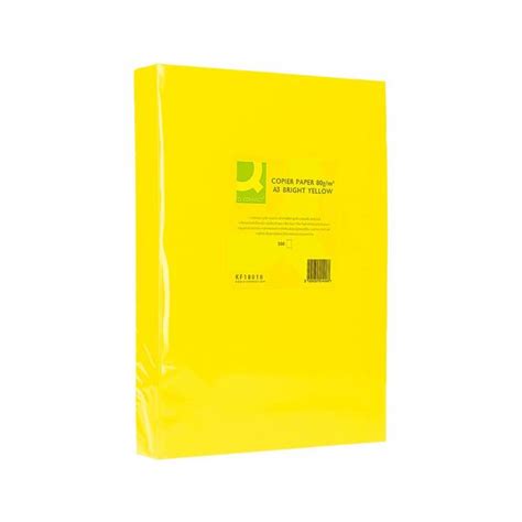 Papel Color Q Connect A G M Amarillo Intenso Pack Hojas