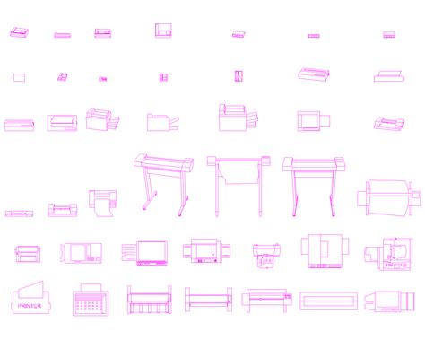 Fax Machine Cadblocks Hub For Industrial Design