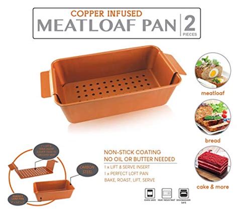 Buy Non Stick Meatloaf Pan 2 Piece Healthy Meatloaf Pan Set Copper