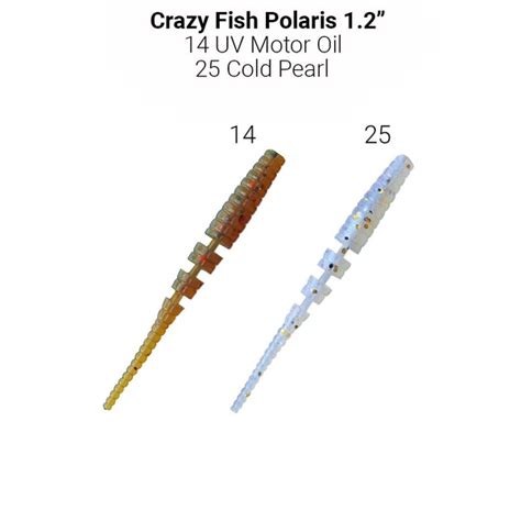 Силиконовые приманки 16шт Crazy Fish Polaris 1.2", 30мм, цвет 14/25 ...