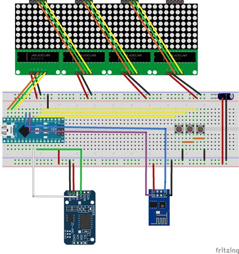 32x8 Led Matrix Ntp Clock With Ds3231 Rtc And Esp01 Arduino Project Hub