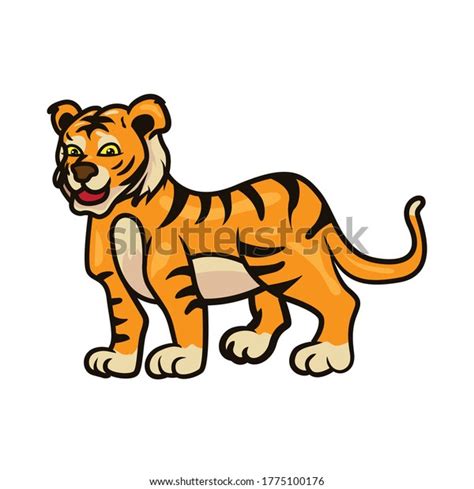 Full Body Tiger Vector Illustration Stock Vector Royalty Free 1775100176 Shutterstock