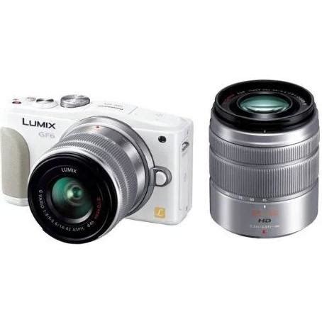 パナソニック ミラーレス Panasonic LUMIX DMC GF6 ダブルズームレンズキット ホワイト 中古 Wi Fi搭載 新品SD