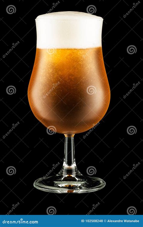 Glass Of Beer Isolated On Black Background Stock Photo Image Of