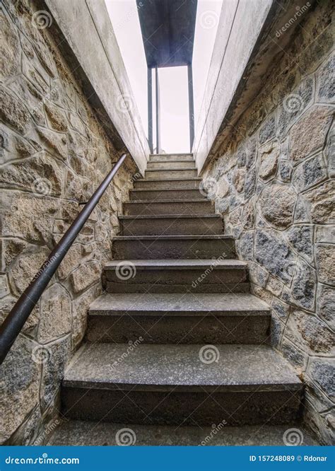 Interior Of Steep Staircase Leading To Castle Underground Royalty-Free