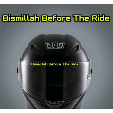 Jual Sticker Helm Stiker Visor Bismillah Before The Ride Cutting