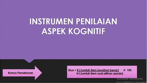 Contoh Instrumen Penilaian Aspek Kognitif Nderes Maning