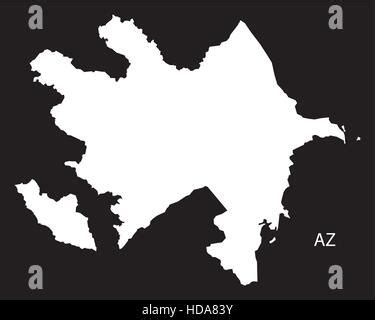 Azerbaijan Country Map Black Silhouette And Outline Isolated On White