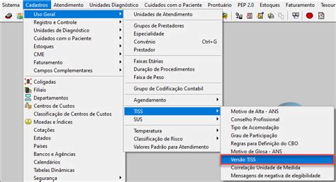 RM SAU Configuração Relatórios TISS Central de Atendimento TOTVS