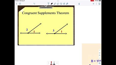 Proving The Congruent Complimentssupplements Theorems Youtube