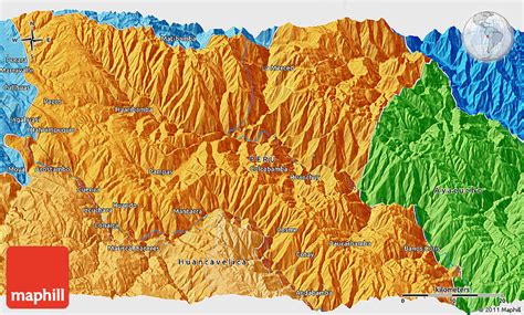 Political 3D Map of Pampas