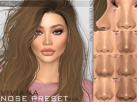 The Sims Resource Viviana Nose Preset N16 In 2024 Sims Hair Sims 4